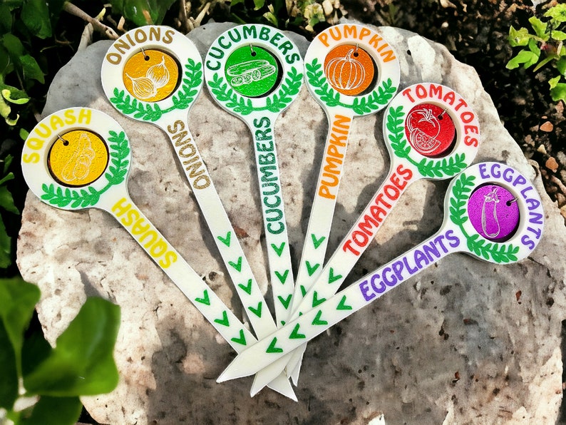 Garden Markers UV and Fade resistant. 3D printed in Vibrant Colors. Outdoor durable material. image 2