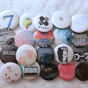 BTS Button Badge Pins (Album Mixtape Discography RM Jin Suga Jhope Jimin, V, Jungkook, Namjoon, Seokjin, Yoongi Hoseok) Gift, Collectible