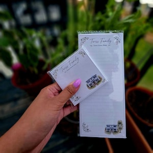 Personalisiertes Familien-Notizblock-Set, individueller magnetischer Kühlschrank-Listenblock, personalisierte Haftnotizen, Einzugsgeschenk fürs neue Zuhause