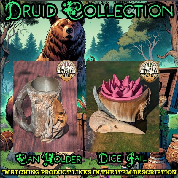 Druid Class 3D Printed Dice Jail  | Dice Vault | Dice Storage Box | Tabletop Coaster | DnD Player Gift | Mythic Mugs- Ars Moriendi 3D