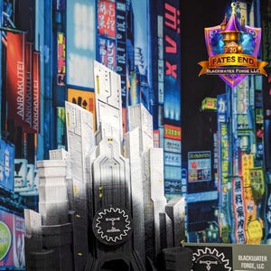Blackwater Forge LLC Official Cyberpunk 3D Printed RPG Dice Tower: Fate's End Collection