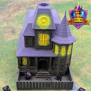 Haunted House 3D Printed RPG Dice Tower: Fate&#39;s End Collection by Kim Bolt
