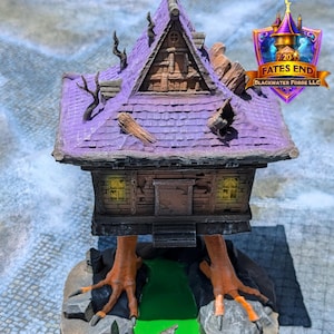 Baba Yaga’s Hut 3D Printed RPG Dice Tower: Fate's End Collection by Kim Bolt