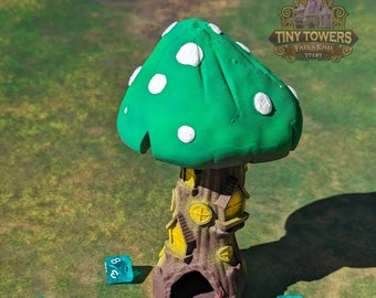 Mushroom 3D Printed RPG Dice Tower: Fate's End Tiny Tower Collection by Kim Bolt
