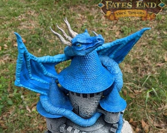 Dragon 3D Printed Dice Tower - Fate's End Collection - Ignite Epic Adventures with the Breath of Mythical Beasts.