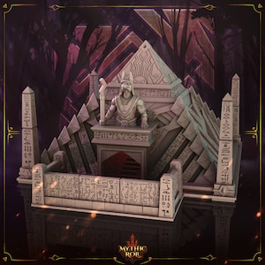 Pharaoh Pyramid 3D Printed Dice Tower: Mythic Roll Collection by Unchained Games