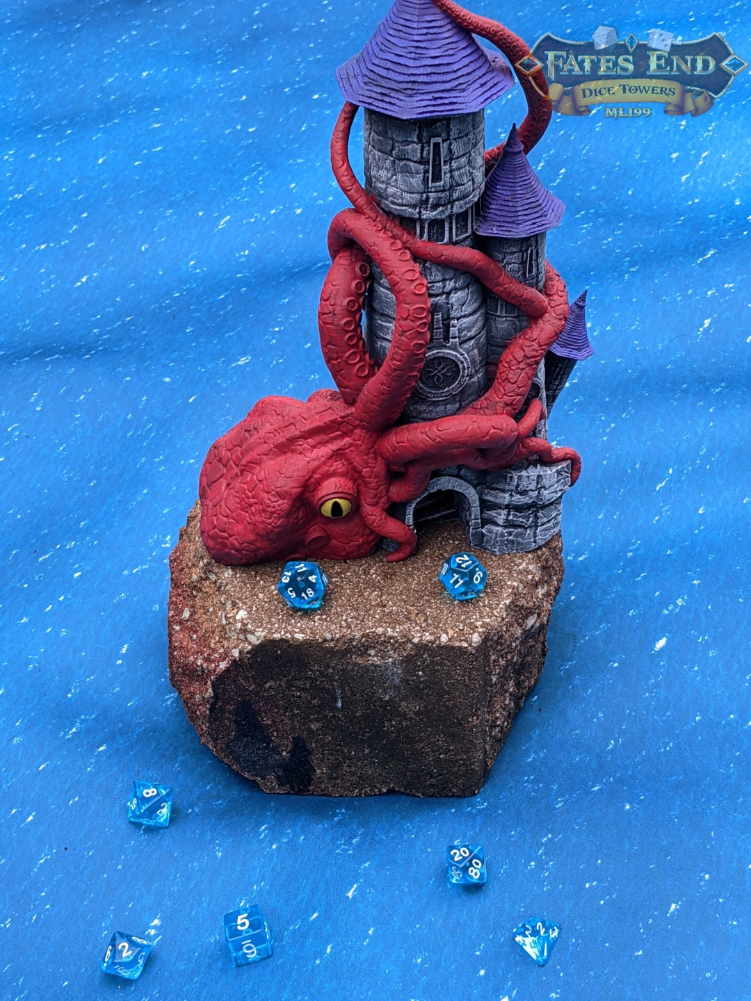 Kraken 3D Printed Dice Tower Fate's End Collection Release the Kraken