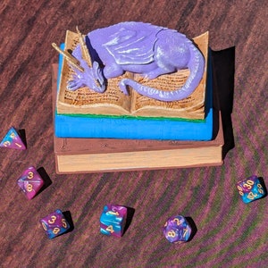 Sleeping Baby Book Dragon 3D Printed Dice Jail: Fate&#39;s End Collection by Kim Bolt