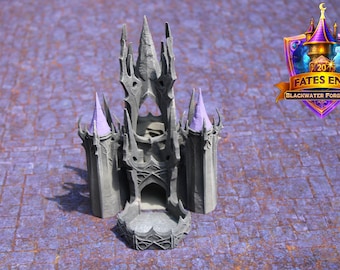 Drow Stalactite Fortress 3D Printed RPG Dice Tower: Fate's End Collection by Kim Bolt