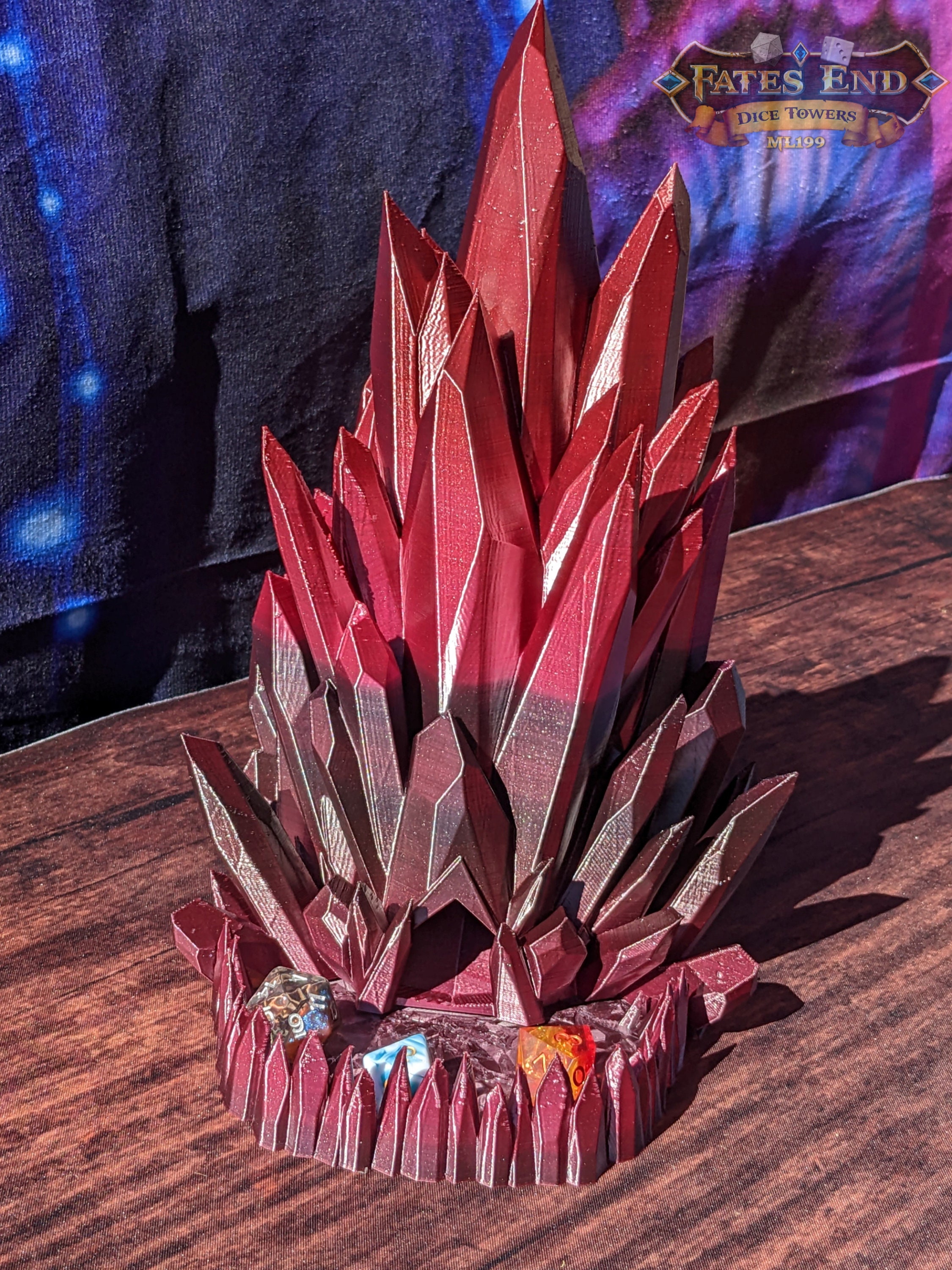 Crystal 3D Printed Dice Tower - Fate's End Collection - Channel Luminous Magic and Clarity with Every Prism Roll!