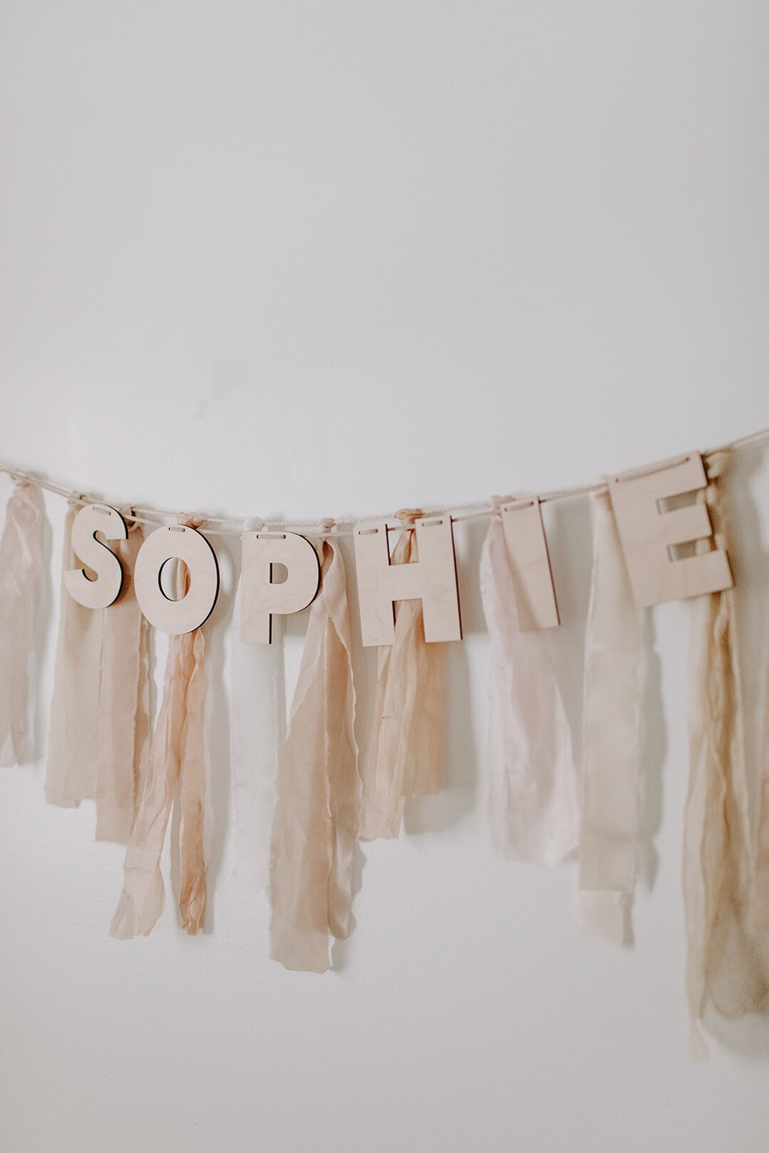 Custom Wood Name Garland, Baby Name Banner, Nursery Decor Wall Hanging