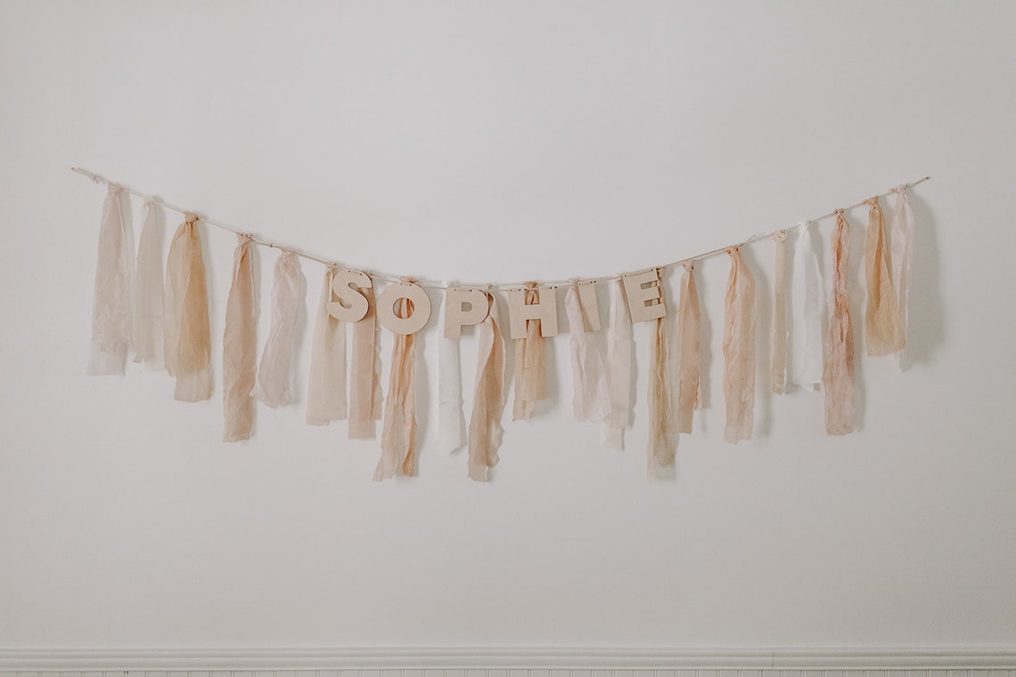 Custom Wood Name Garland Baby Name Banner Nursery Decor Wall Etsy