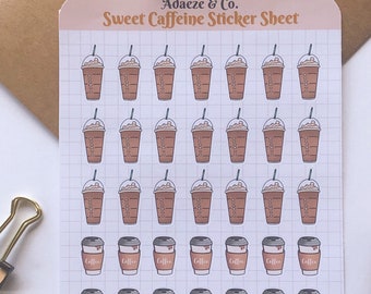 Coffee Lover Planner Stickers, Coffee Cup Icon  Stickers, Iced Coffee Stickers, Coffee Journaling Stickers, Coffee Icons,  PlannerSticker