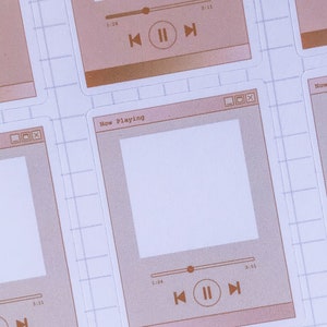 Music Player Aesthetic Sticker Sheet, Music Player Planner Icons, Now ...