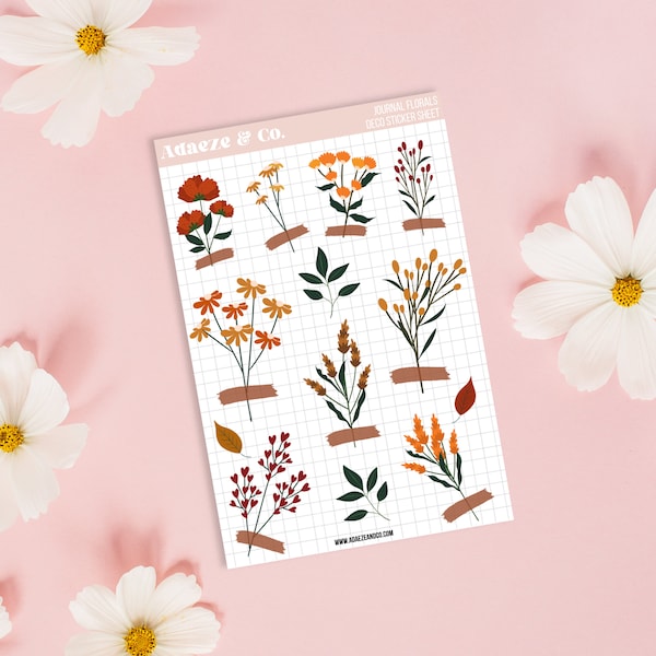 Fall Planner Stickers, Floral Planner Stickers, Black Girl Planner Stickers, Black Girl Stickers, Autumn Planner Stickers, Journal Stickers