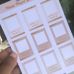 Music Player Aesthetic Sticker Sheet, Music Player Planner Icons, Now ...