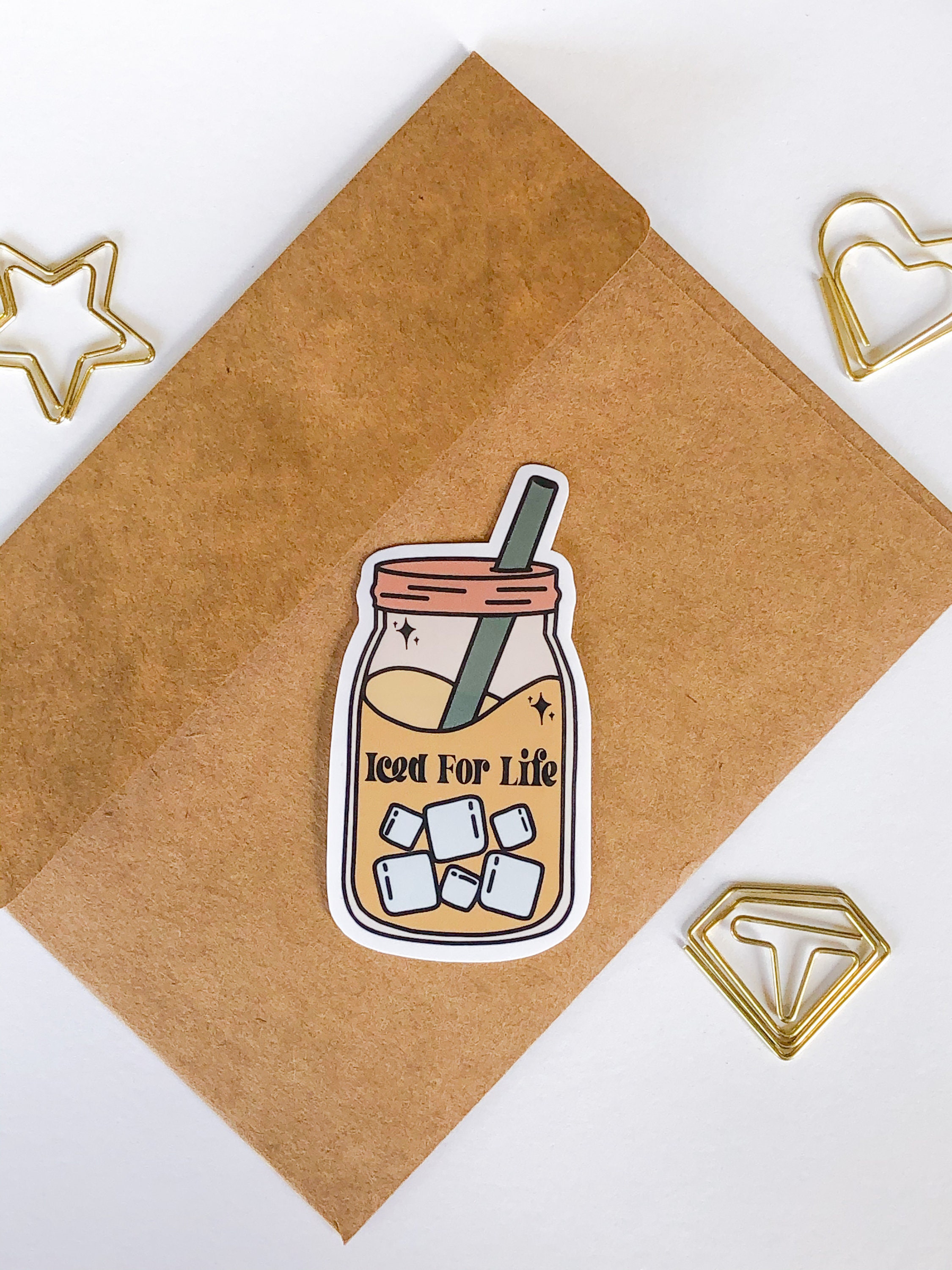 Iced Coffee Sticker, Coffee Cup Sticker, Coffee Lover Sticker, Iced C…