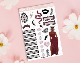 Black Girl Planner Stickers, Halloween Planner Stickers, Black Girl Stickers, Planner Sticker Kits, Black Girl Magic Stickers, Bujo Stickers