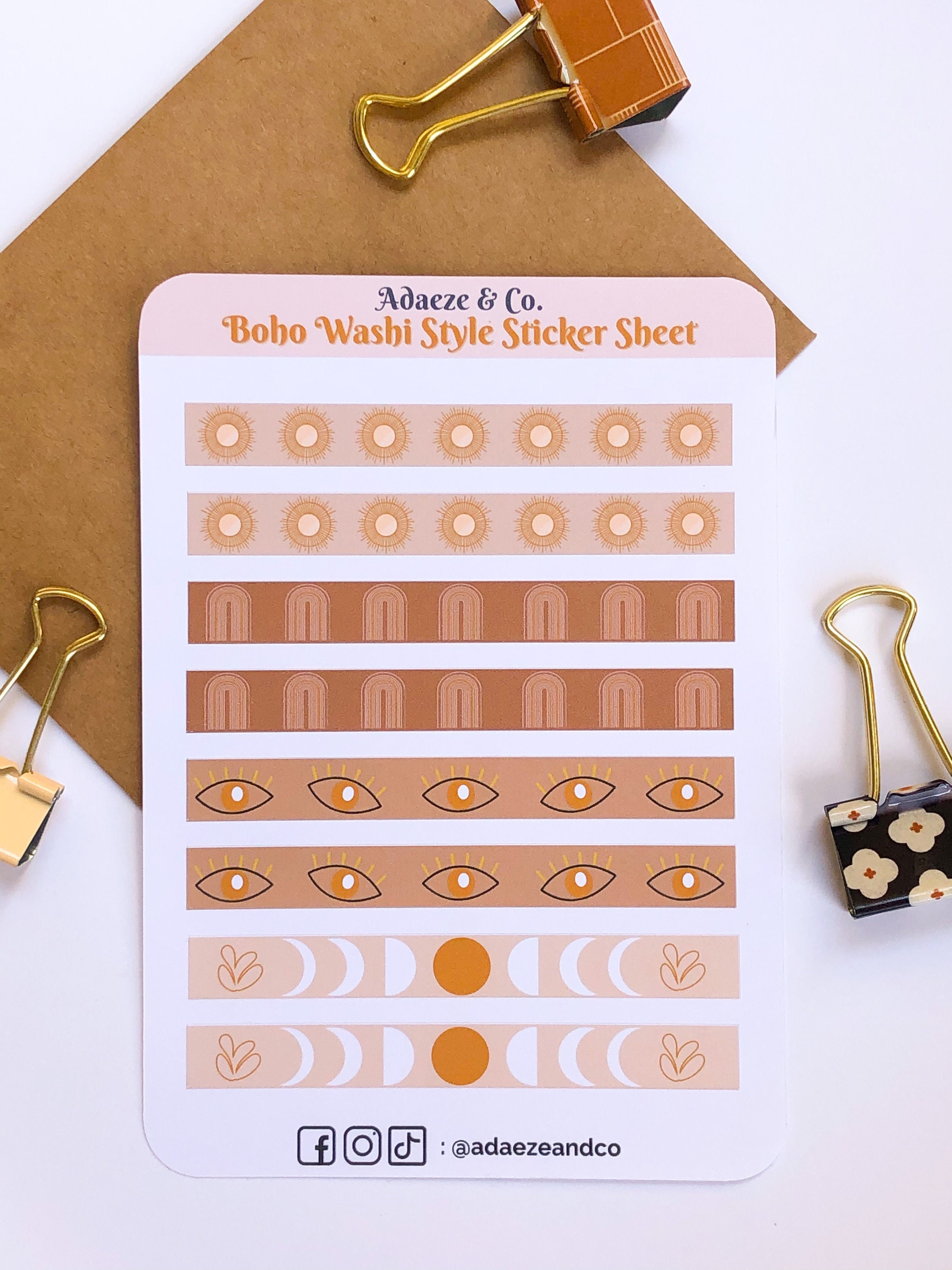 Boho Washi Style Sticker Sheet – AdaezeAndCo