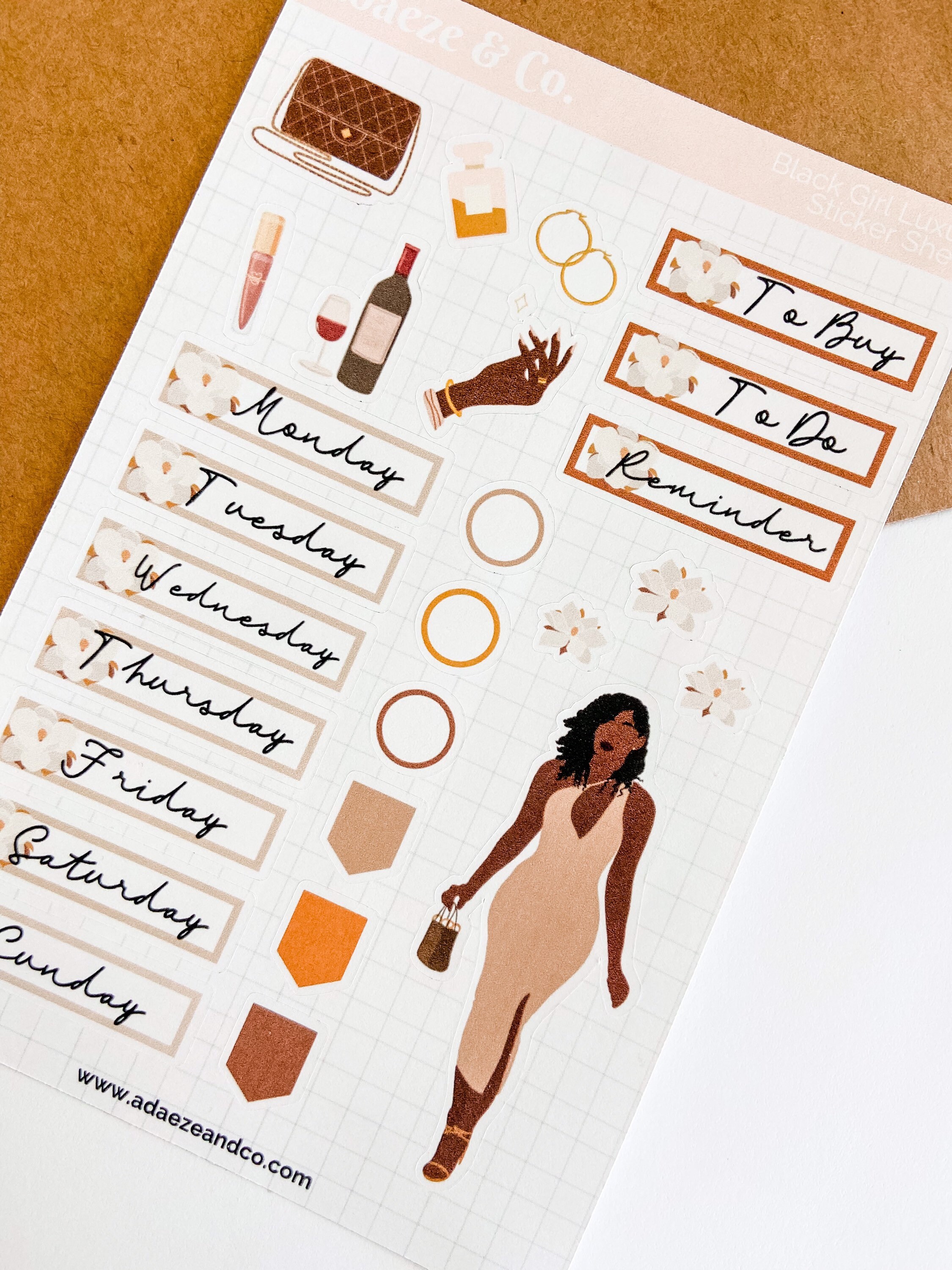 Luxury Black Girl Planner Stickers Luxury Planner Stickers - Etsy