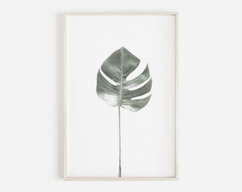 Monstera Leaf Print, Tropical Leaf Print, Monstera Print, Tropical Wall Art, Monstera Poster, Monstera Wall Art Leaf Art, Leaf Print Art