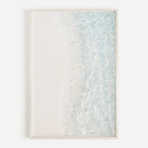 Ocean Wave impresión teal arena blanca arte imprime Ocean Wall Art Beach Decor Beach vivero imprimible pared arte costero impresión Ocean Poster