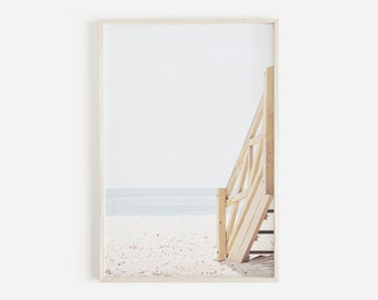 California Summer Wall Art, Pastel Beach Print, Printable Tropical Wall Art, Coastal Wall Decor, Beach House Decor, DIGITAL DOWNLOAD
