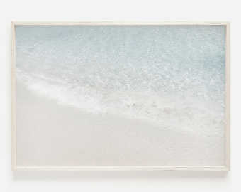 Pastel Beach Print, Aerial Beach Photography, Ocean Print, Coastal Wall Decor, Printable Beach Wall Art, Water Wave Print, Digital Download