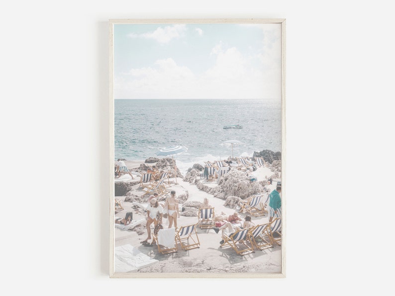 Strand Print, Strandschirm Print, Strand Digital Poster, French Riviera Print, druckbare Wandkunst, Digitaldrucke Bild 1