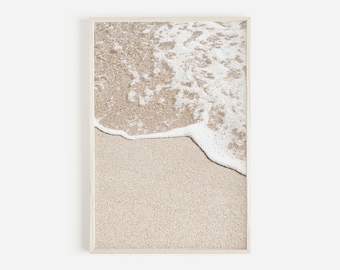 Ocean Water Wall Art, Sandy Beach Photo, Coastal Wall Art, Beach Print, Clear Water Print, Boho Wall Art, Beige Ocean Photo, Beach Wall Art