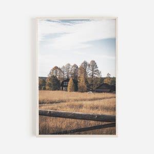 Colorado Cabin In Fall Print, Rustic Home Decor, Open Range Cabin Artwork, Nature Photography, Colorado Homestead Art, Autumn Home Decor