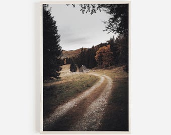 Mountain Cabin Wall Art, Rustic Autumn Decor, Colorado Cabin Poster, Fall Scenery Print, Cabin Photography, Autumn Colors Printable