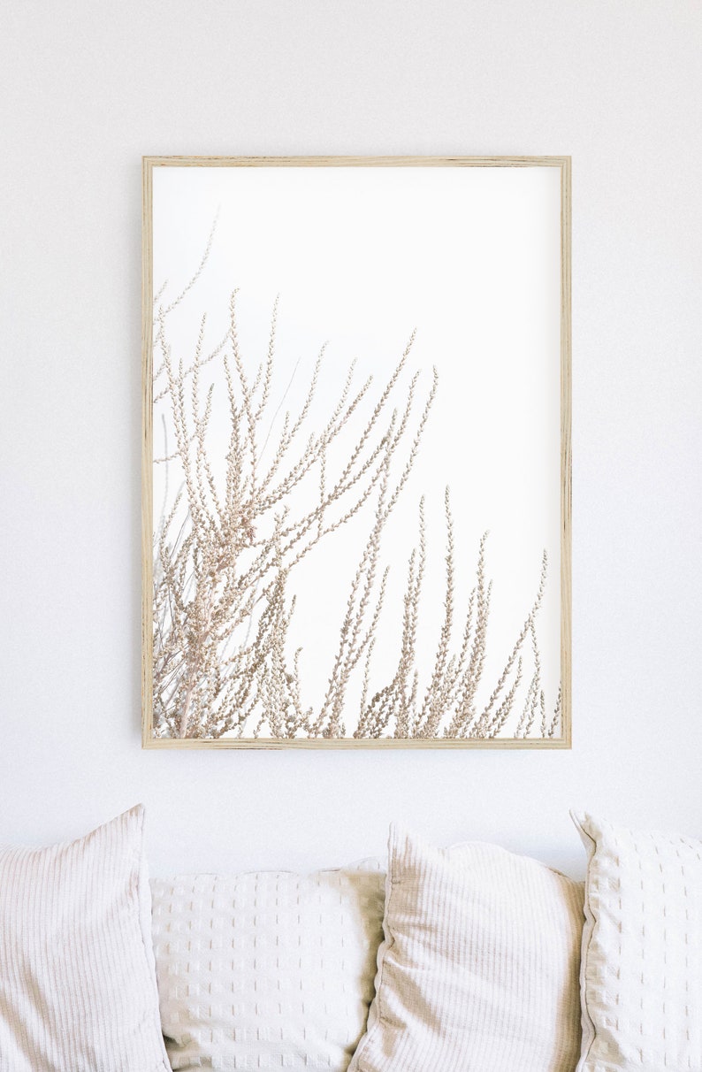 Dried Grass Wall Art, Coastal Poster, Pastel Wall Art, Farmhouse