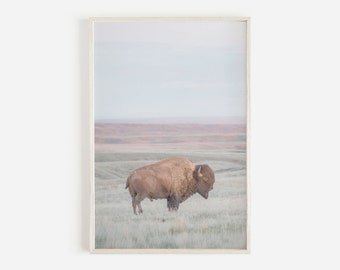 Bison Print, Digital Download Buffalo, Animal Wall Art, Bison Printable, American Bison, Large Wall Art, Animal in Nature, Instant Download