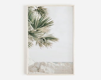 Tropical Beach Wall Art, Palm Tree Print, Pastel Beach Prints, Palm Tree Printable, Tropical Beach Print, Palm Tree Poster, Palm Tree Photo