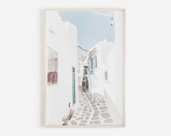 Santorini Greek Wall Art, Travel Print, Santorini Wall Art, Greece Photography, Greek Island Print, Pastel Wall Art, Blue Art Print
