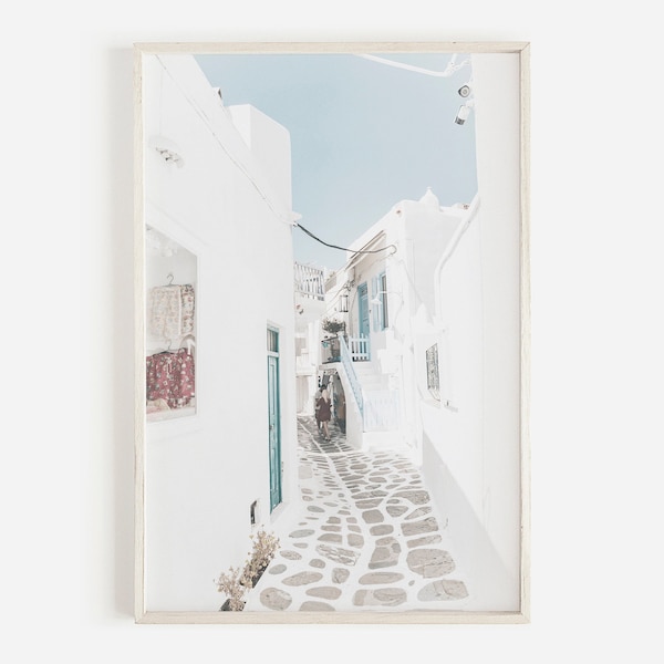 Santorini Greek Wall Art, Travel Print, Santorini Wall Art, Greece Photography, Greek Island Print, Pastel Wall Art, Blue Art Print