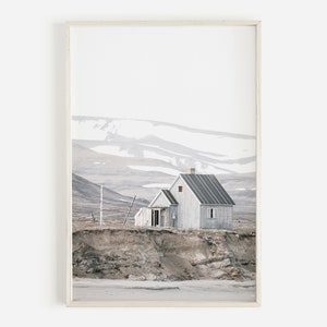 Winter Cottage Print, Nordic Home Decor, Cabin Digital Art, Rustic Cabin Photo, Winter Landscape, Nordic Scenery Print, Nordic Village Photo
