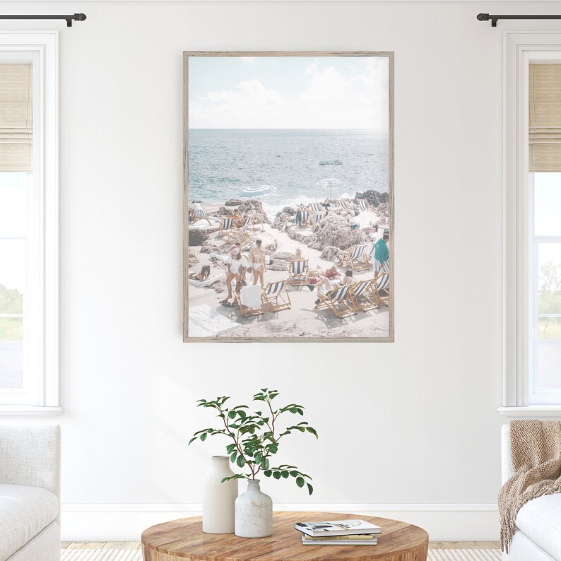 Strand Print, Strandschirm Print, Strand Digital Poster, French Riviera Print, druckbare Wandkunst, Digitaldrucke Bild 3