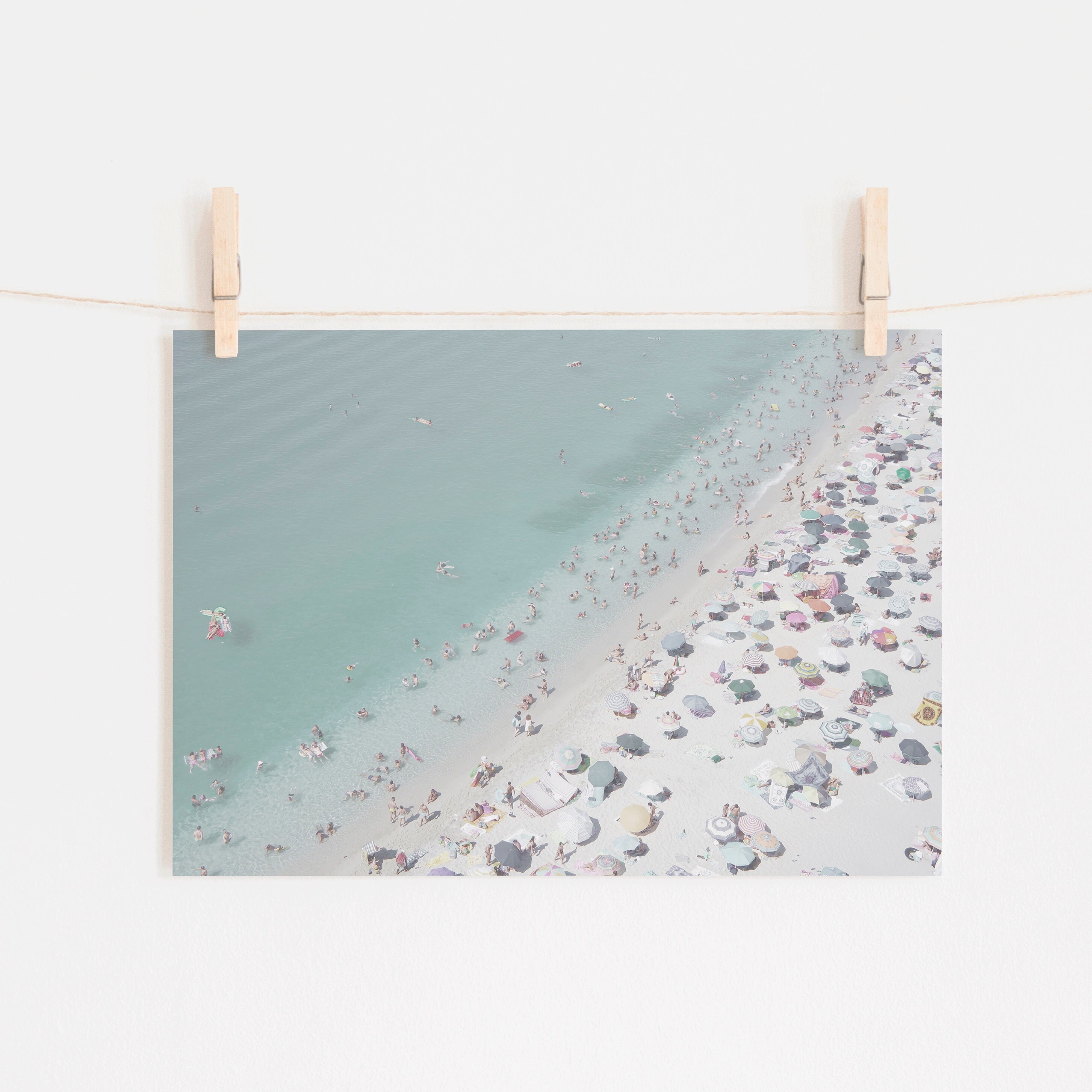 Coastal Wall Art, Beach Umbrella Print, Summer Wall Art, Aerial Beach