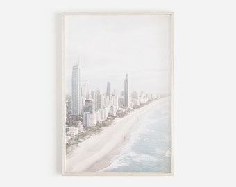 Aerial Beach Wall Art, Coastal Wall Art, Summer Printable, Coastal Prints, Aerial Summer Wall Art, Bright and Airy, Miami Aerial Photography