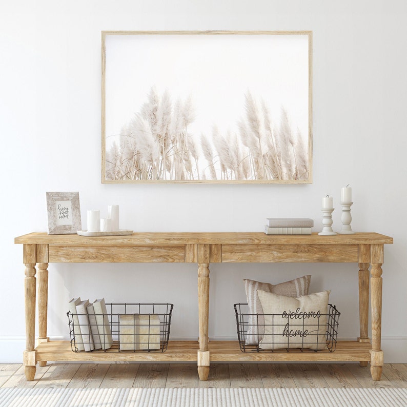 Boho Pampas Grass Print, Large Wall Art, Pampas Grass Wall Art, Summer