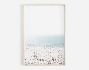 Coastal Wall Art Print, Beach Umbrella Poster, Summer Printable, Aerial Beach Print, Coastal Prints, Summer Wall Art, Aerial Beach Umbrella