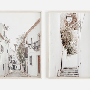 Greek Architecture Print Set, Santorini Wall Art, Greece Gallery Wall, Muted Tones, Pastel Print Set, Boho Greece Prints, Set of 2 Prints