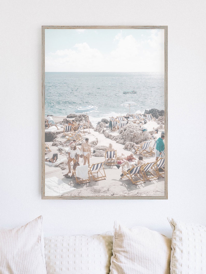 Strand Print, Strandschirm Print, Strand Digital Poster, French Riviera Print, druckbare Wandkunst, Digitaldrucke Bild 2