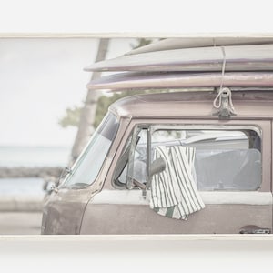 Boho Camper Van Print, Beach Digital Download, Tropical Wall Art Decor, Planches de surf, Affiche Kombi, Retro Beach Print, Beach Wall Art