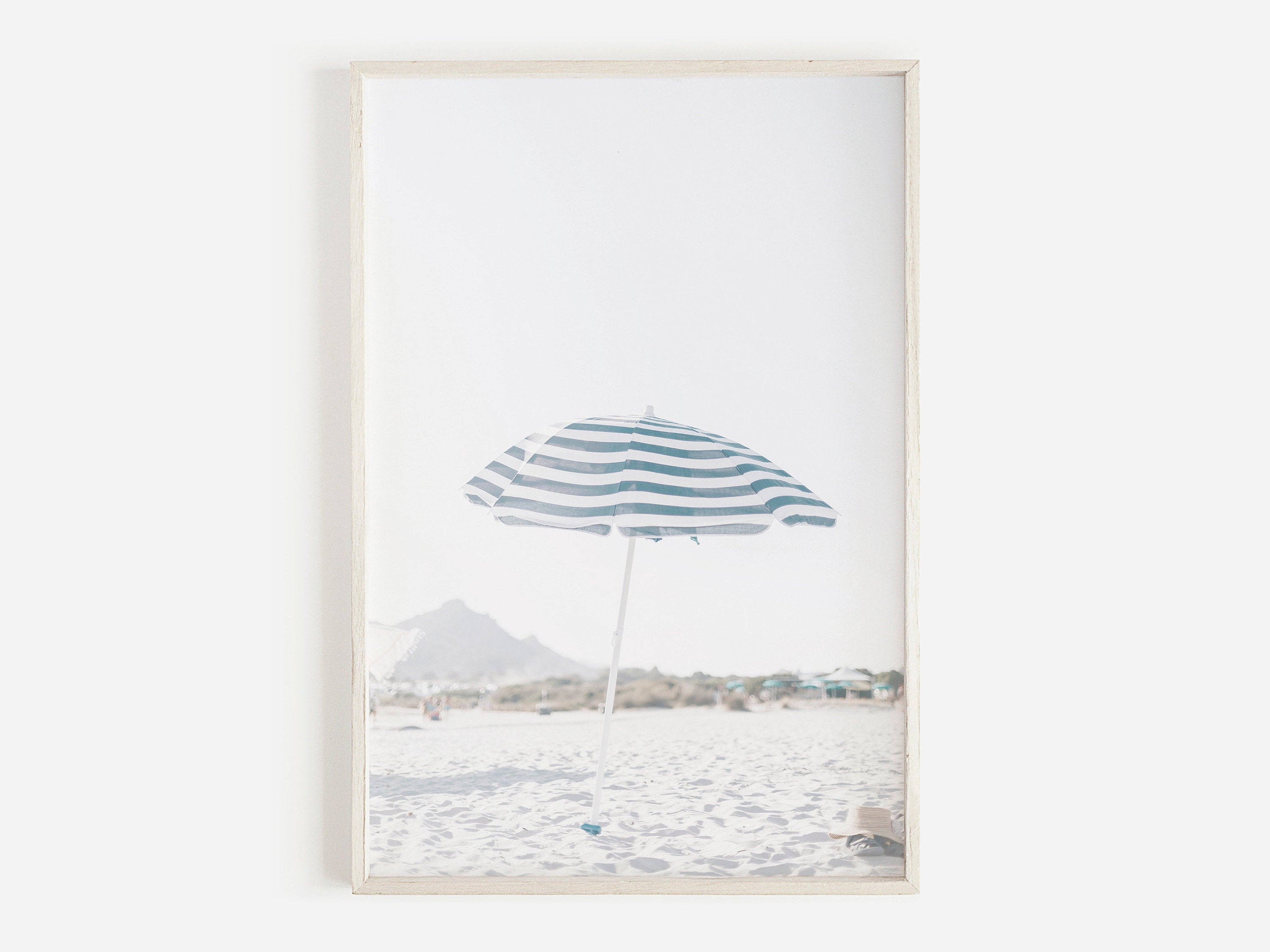 Blue Beach Umbrella Print Beach Umbrella Printable Neutral - Etsy