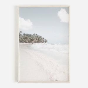 Palm Tree Print, Beach Photography, Pastel Beach Print, Printable Tropical Wall Art, Coastal Wall Decor, Summer Vibes, Digital Download