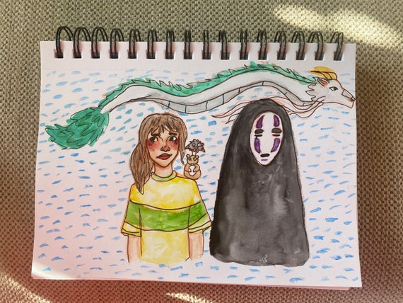 Spirited Away Watercolor Painting Studio Ghibli Etsy
