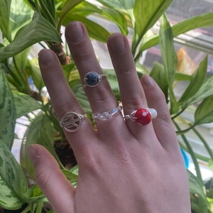 subtle pride flag wire wrapped rings!